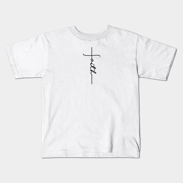 Faith Cross Kids T-Shirt by walkbyfaith